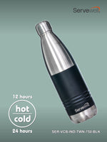 INDUS - 750 ML ( Twin st. ) BLACK 1pc SS Vacuum Bottle