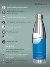 INDUS - 750 ML ( Twin st. ) BLUE 1pc SS Vacuum Bottle