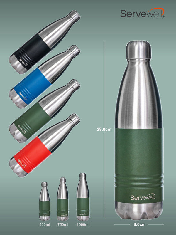 INDUS - 750 ML ( Twin st. ) GREEN 1pc SS Vacuum Bottle