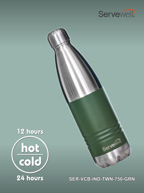 INDUS - 750 ML ( Twin st. ) GREEN 1pc SS Vacuum Bottle