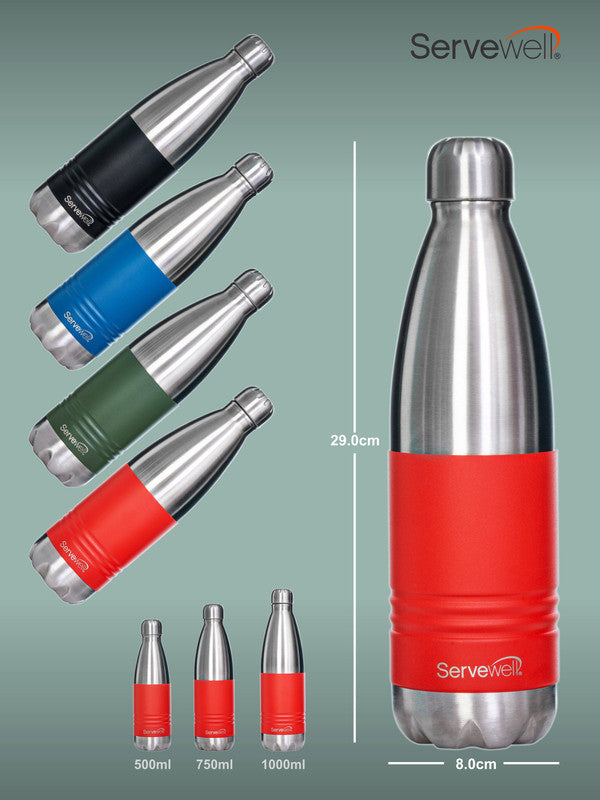 INDUS - 750 ML ( Twin st. ) RED 1pc SS Vacuum Bottle