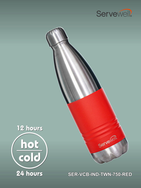 INDUS - 750 ML ( Twin st. ) RED 1pc SS Vacuum Bottle