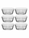 Glass Square Bowl Set of 6pcs