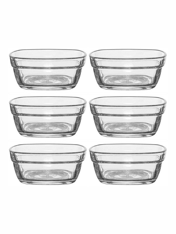 Glass Square Bowl Set of 6pcs