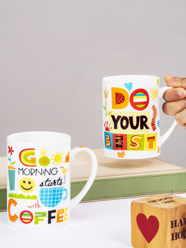 Bone China Large Coffee Mug Set of 2pcs