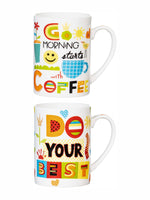 Bone China Large Coffee Mug Set of 2pcs