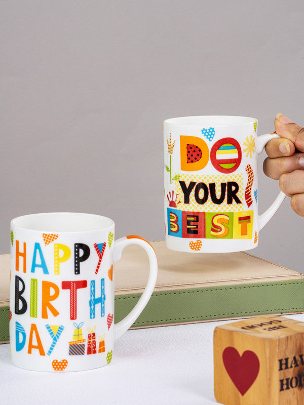 Bone China Large Coffee Mug Set of 2pcs