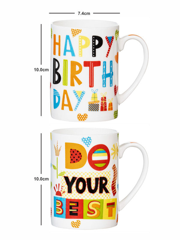 Bone China Large Coffee Mug Set of 2pcs