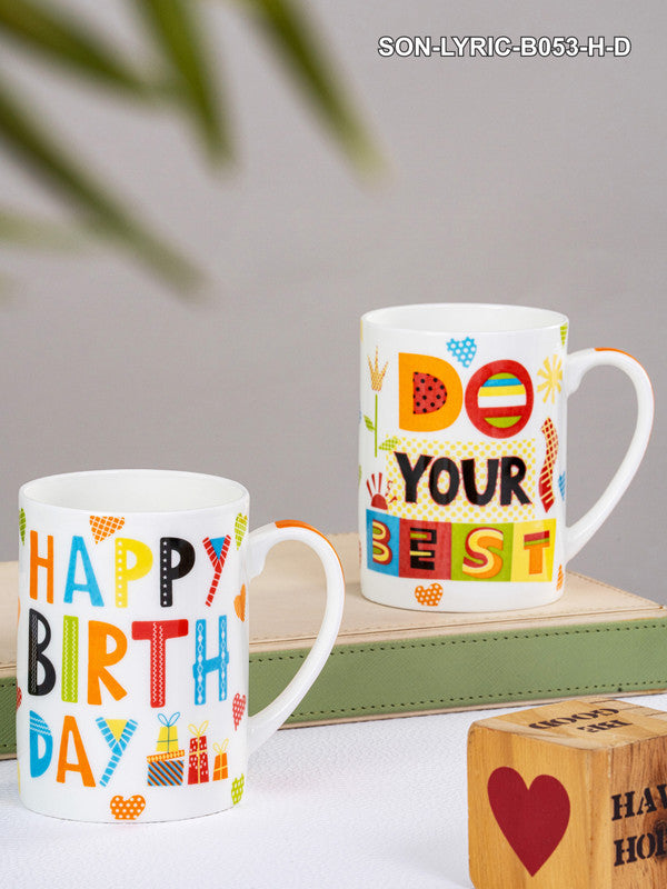 Bone China Large Coffee Mug Set of 2pcs