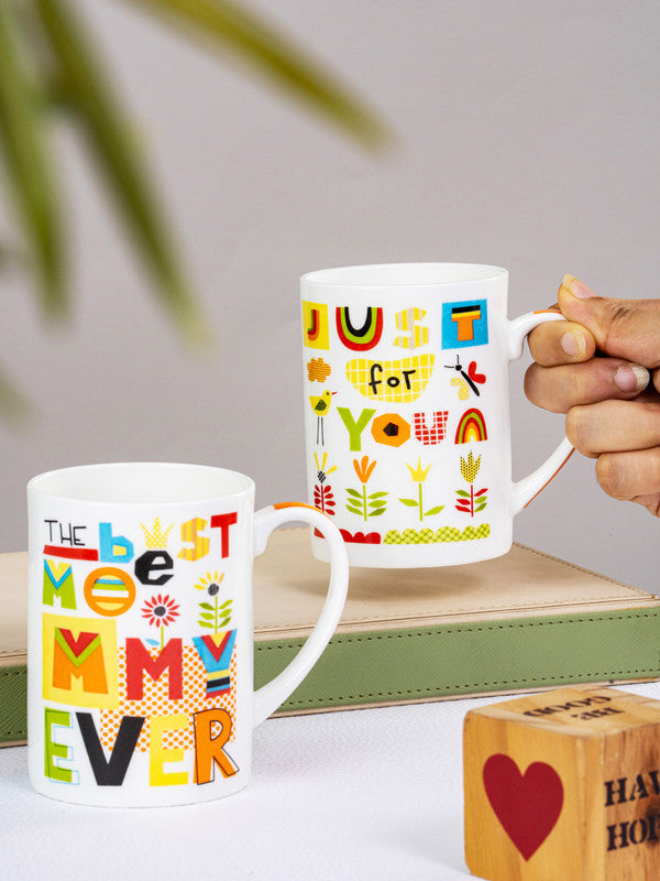 Bone China Large Coffee Mug Set of 2pcs