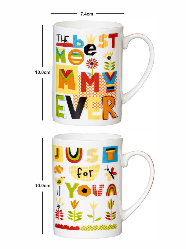 Bone China Large Coffee Mug Set of 2pcs
