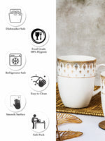Bone China Large Coffee Mug Set of 2pcs