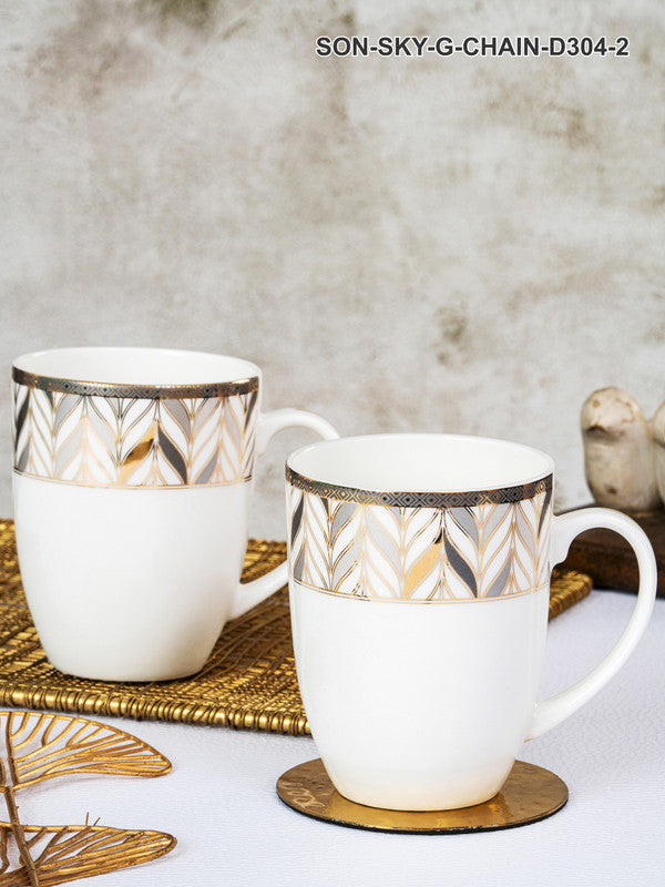 Bone China Large Coffee Mug Set of 2pcs