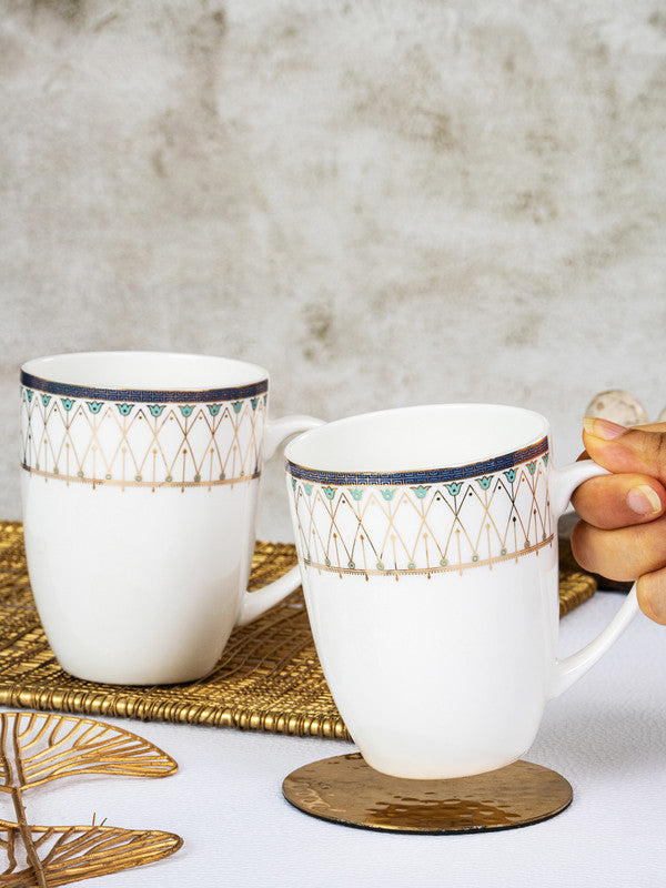 Bone China Large Coffee Mug Set of 2pcs