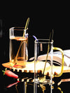 Borosilicate Glass Mug with Color Handle & Spoon Set of 2pcs Mug & 2pcs Spoon