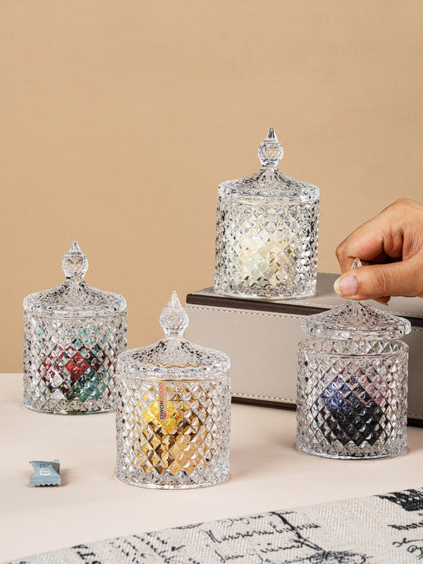 Glass Storage Jar Set of 4pcs with Lid