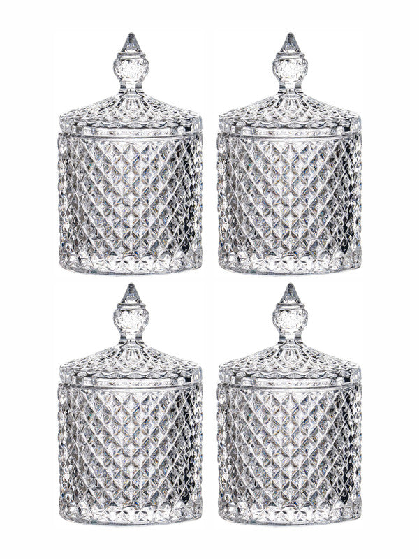 Glass Storage Jar Set of 4pcs with Lid