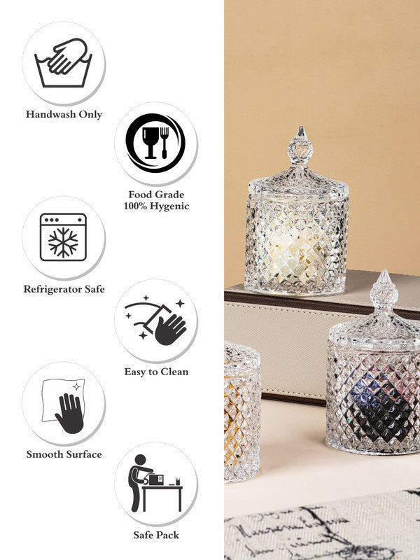 Glass Storage Jar Set of 4pcs with Lid