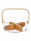 Glass Snack Bowl with Wooden Handle