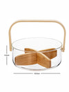 Glass Snack Bowl with Wooden Handle