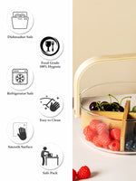 Glass Snack Bowl with Wooden Handle