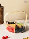 Glass Snack Bowl with Wooden Handle