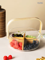 Glass Snack Bowl with Wooden Handle
