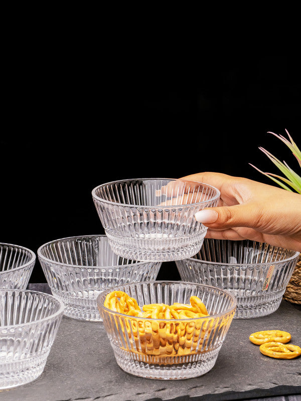 Clear Glass Round Bowl Set of 6pcs