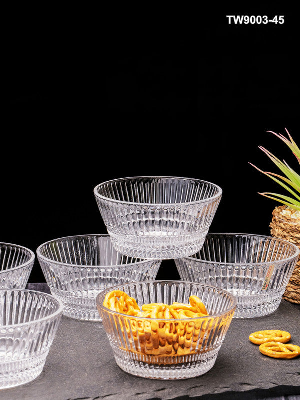 Clear Glass Round Bowl Set of 6pcs