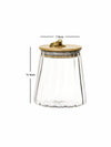 Glass Storage Jar with Wooden Lid Set of 2pcs