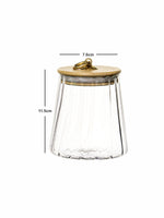 Glass Storage Jar with Wooden Lid Set of 2pcs