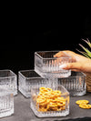 Clear Glass Square Bowl Set of 6pcs