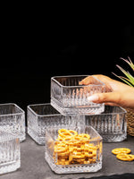 Clear Glass Square Bowl Set of 6pcs