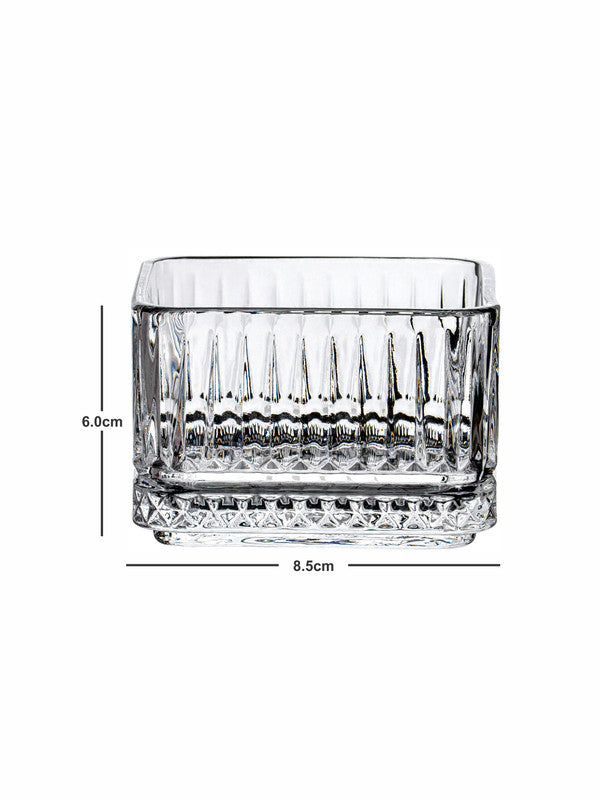 Clear Glass Square Bowl Set of 6pcs