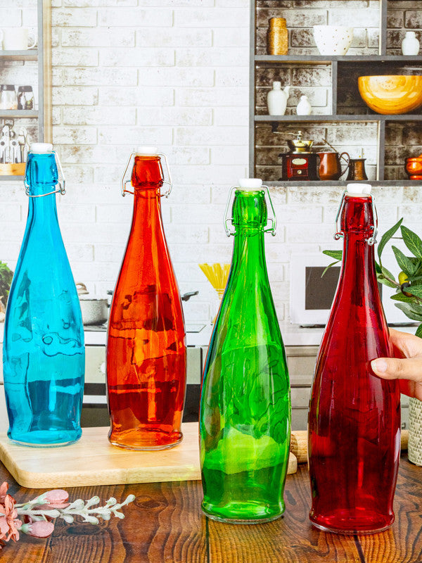 Color Glass Bottle Set of 4pcs
