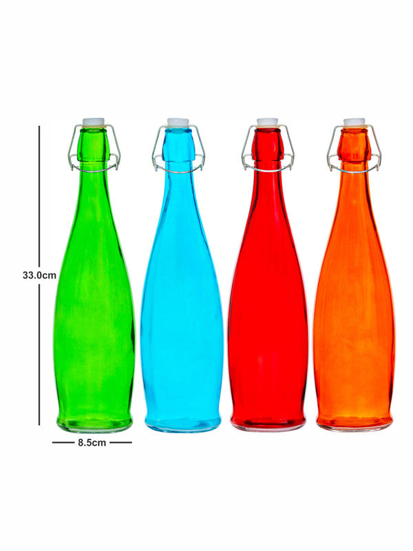 Color Glass Bottle Set of 4pcs