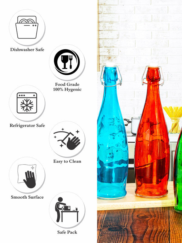 Color Glass Bottle Set of 4pcs