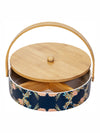 Porcelain Snack Bowl with Wooden Handle & Lid