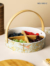 Porcelain Snack Bowl with Wooden Handle & Lid