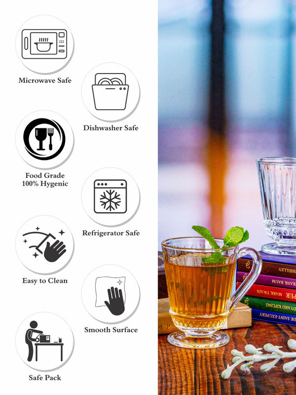 Tea/Coffee Glass Mug Set of 6pcs