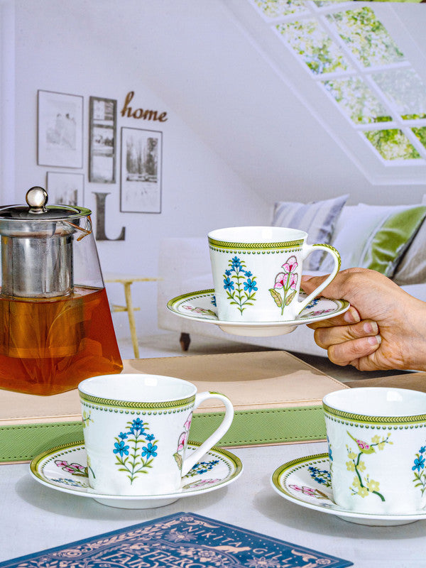Bone China Tea/Coffee Cup Saucer Set of 12pcs