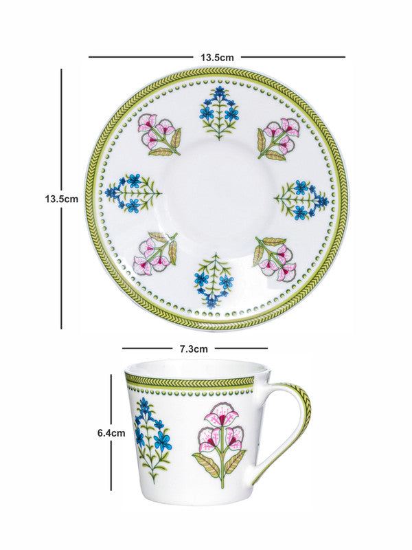 Bone China Tea/Coffee Cup Saucer Set of 12pcs