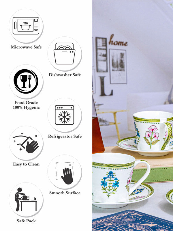 Bone China Tea/Coffee Cup Saucer Set of 12pcs