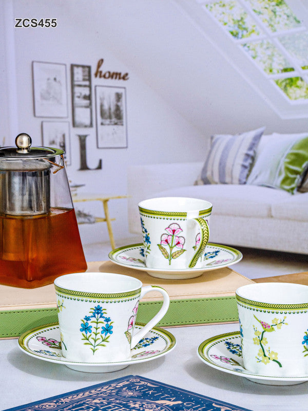 Bone China Tea/Coffee Cup Saucer Set of 12pcs