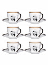 Bone China Tea/Coffee Cup Saucer Set of 12pcs