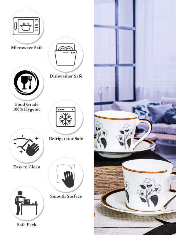 Bone China Tea/Coffee Cup Saucer Set of 12pcs