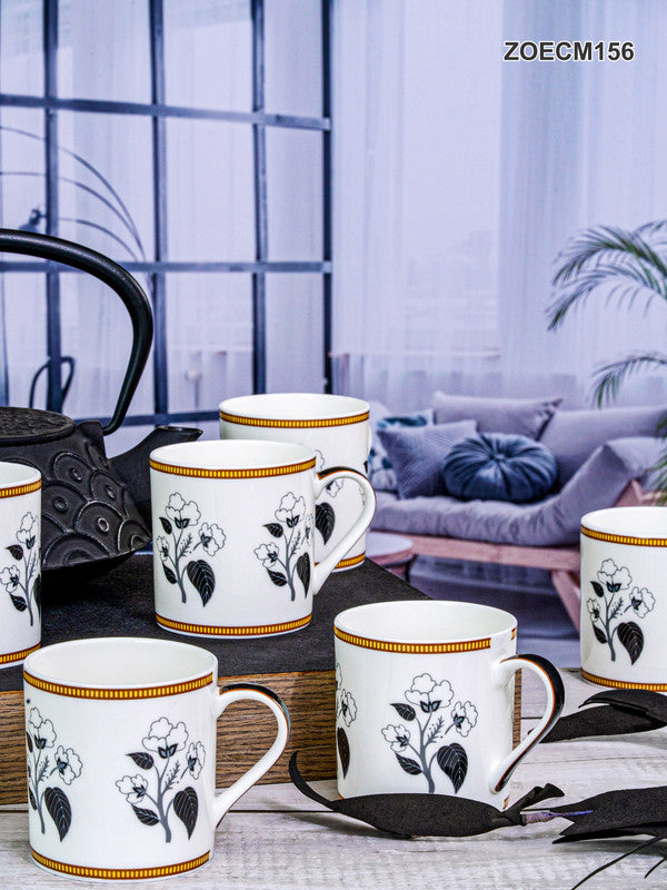 Bone China Tea/Coffee Mug Set of 6pcs