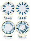 Bone China Soup Bowl & Serving Plate Set of 8pcs