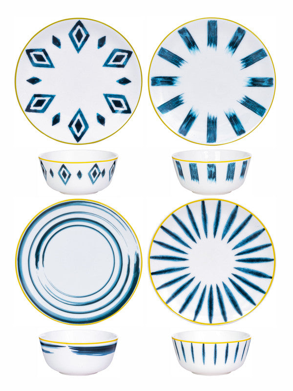Bone China Soup Bowl & Serving Plate Set of 8pcs