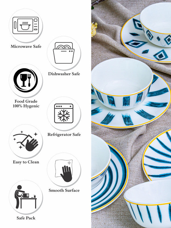 Bone China Soup Bowl & Serving Plate Set of 8pcs
